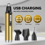4-in-1 professional beauty kit, USB rechargeable nose and ear clipper, beard and eyebrow shaver 6