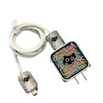 Cute Line Cat Charger Cable Protector For 18/20W iphone 15 Pro Max,Charger Protective Cover Case USB Dustproof Date Cable Winder 6
