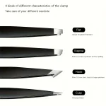 4 Pcs Set High-Quality Stainless Steel Eyebrow Tweezers  Suitable for Eyebrows Eyelashes Remove Beard Christmas Gift 2