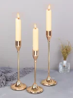 3Pcs/Set European Style Metal Candle Holders Candlestick Fashion Wedding Table Candle Stand Exquisite Candlestick Christmas Tabl 4