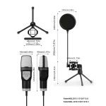 Gaming Computer Professional Condenser Microphone Mic PC Laptop USB Wired Live Streaming Podcast Studio Mike Kit Gamer Karaoke 5