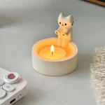Kitten Candle Holder Cute Cat Candlestick Creative Aromatherapy Candle Holder Durable High Tempe Cartoon Candlestick Decoration 2