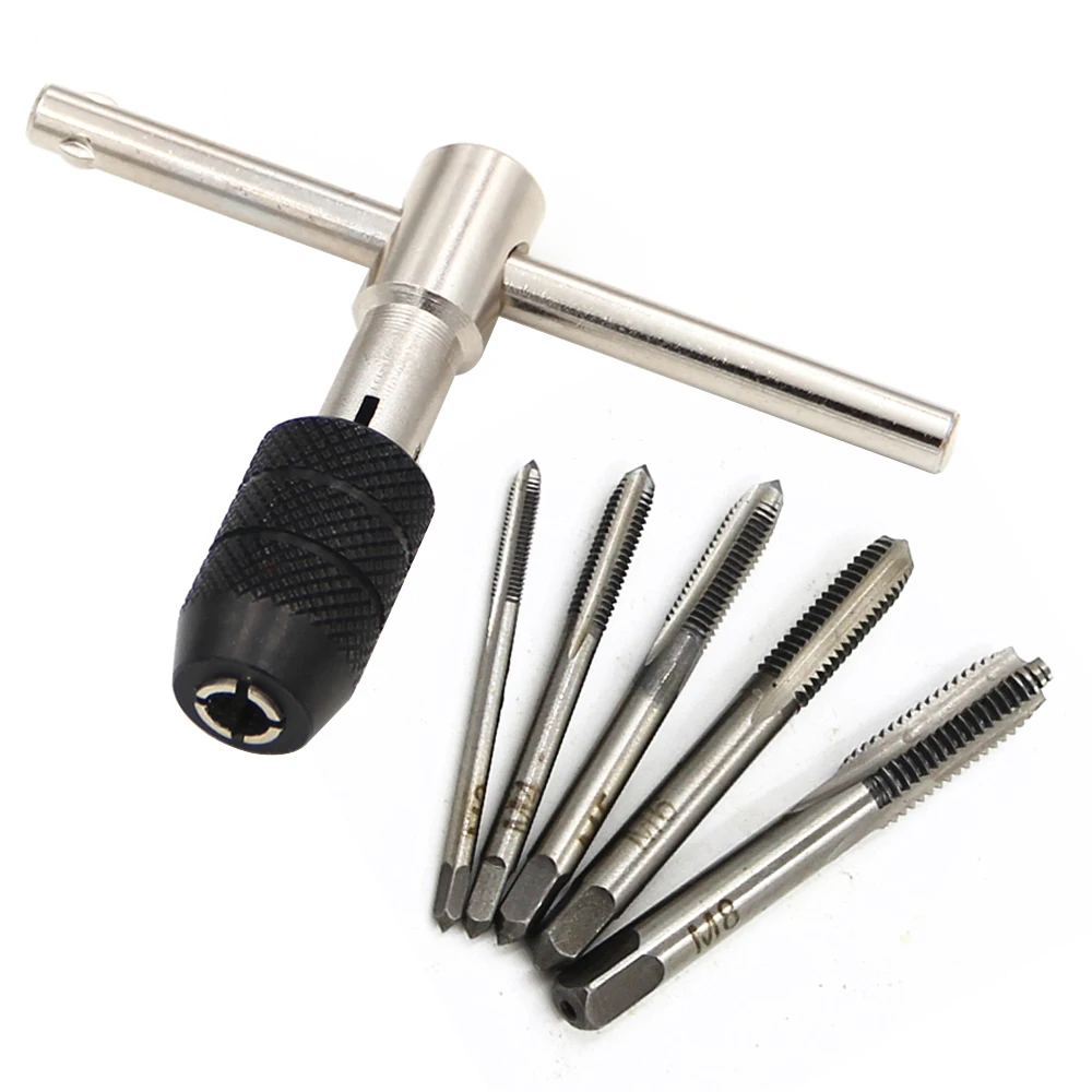 T-type 3mm to 6mm hand tap wrench thread tapping tool set hand wrench thread tapping M6 to M8 tool set T-type 3mm to 6mm hand tap wrench thread tapping tool set hand wrench thread tapping M6 to M8 tool set