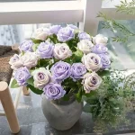 1/5/10/20pcs Roses Artificial Flowers Rose Flower Branch Artificial Red Roses Realistic Fake Rose for Wedding Home Decor 5