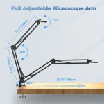 Hayve Microscope Arm Stand，Adjustable Metal Bracket Coin Microscope Mount  Compatible with DM4 DM9 MS1 MS3 6