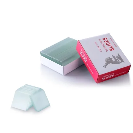 50pcs Microscope Slides + 100pcs Cover Glass Pre-Cleaned Blank Biology Glass Slide for Basic Biological Science