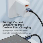 Toocki 100W USB C Cable for Samsung to 5A LED Digital Display High-Speed TypeC Wire for Xiaomi POCO Huawei USB Charger Data Cord 6