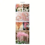 Artificial Cherry Blossom Pink White Cherry Tree Silk Flower Spring Cherry DIY Bonsai Arch Wedding Props Home Decoration 3