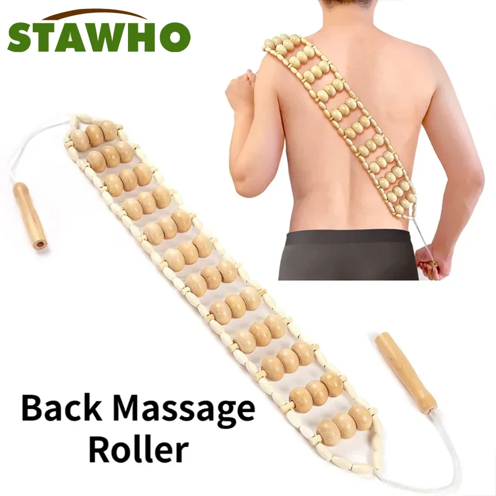 Wood Therapy Massage Tools,Wood Back Massager Roller Rope - for Body Shaping,Pain Relief,Wooden Therapy Lymphatic Tool Wood Therapy Massage Tools,Wood Back Massager Roller Rope - for Body Shaping,Pain Relief,Wooden Therapy Lymphatic Tool