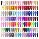 MEET ACROSS 6PCS/SET Macaron Series Gel Nail Polish Set Glitter Semi Permanent UV Nail Kit Base Matte Top Coat Nail Art Manicure 5