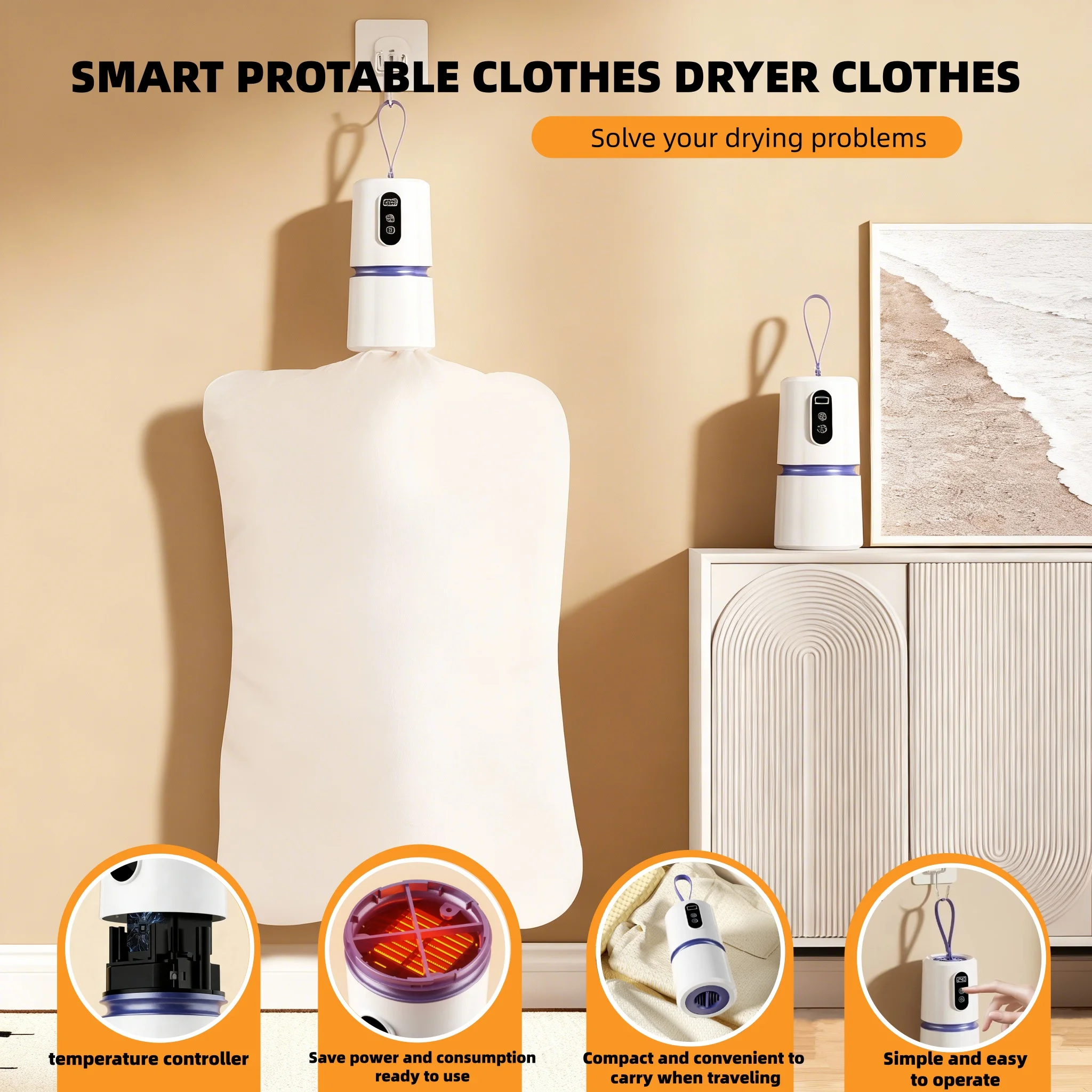 Mini Portable Folding Electric Dryer PTC Heating Clothes Dryer 360° Hot Air Circulation Shoe Dryer Quick Drying Machine Travel Mini Portable Folding Electric Dryer PTC Heating Clothes Dryer 360° Hot Air Circulation Shoe Dryer Quick Drying Machine Travel