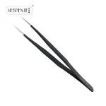 MEISHENJIE 1PC Stainless Steel Curved Straight Eyebrow False Eyelash Tweezers Nail Art Extension Makeup Tool Eeyelashes Tweezers 6