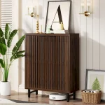 Tribesigns 6-Tier Shoe Cabinet with Louvered Doors, Large Wooden Shoe Storage Cabinet with Adjustable Shelves 2