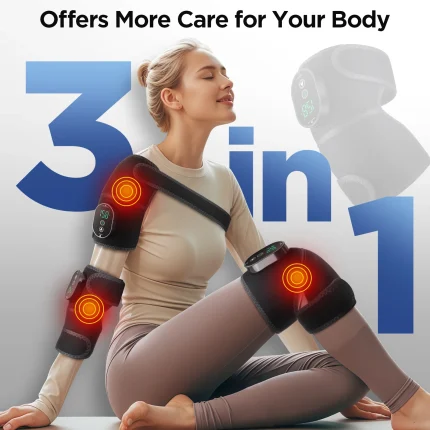 Electric Cordless Thermal Knee Pad Brace Massager 3 in 1 for Shoulder Elbow Joint Care Knee Support Muscle Relax Hot Compress