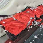 2/3pcs Duvet Cover Set, Red Rose Print Bedding Set, Soft Comfortable Duvet Cover, (1*Duvet Cover + 1/2*Pillowcase, Without Core) 4