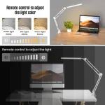 LED Desk Lamp Long Arm Foldable Clamp Adjustable Eye Caring Light with 3 Color Modes Dimmable for Reading Study and Office Work 4