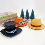Cartoon Coffee Cup and Saucer Creative Hat Shaped Water Cups Cosplay Anime Chopper Ace Sabo Ceramic Mug Dessert Plate Gifts 2
