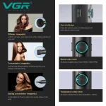 VGR Hair Dryer Professional Hair Dryer Machine Hot and Cold Adjustment Air Blower Brushless Motor 110000 RPM Barber Salon V-401 3