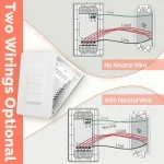 MOES Tuya ZigBee Smart Light Switch US Push Button Wall Switch Work With Alexa Google Home Neutral Wire/No Neutral Wire Required 3