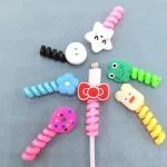 Cartoon Cable Protector For iPhones Android Winder Type-c USB Charging Cord Organizer Headphone Earphone Data Line Protect 2