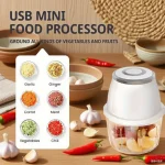 TINSOL 350ML Electric Meat Grinder Food Chopper Garlic Masher USB Multi-Function Vegetable Slicer Blender Kitchen Mixer 2