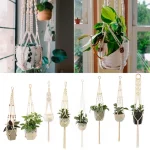 Hanging Plant Handmade Macrame Plant Hanger Flower Pot Planter Hanger Wall Decor Courtyard Garden Hanging Planter Hanging Basket 4