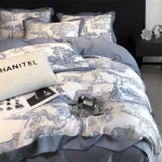 Soft Silky Skin Friendl natural Eucalyptus Fiber Lyocell Bedding Set Forest Plants Leopard Duvet Cover Set Bed Sheet Pillowcases 4