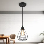 Vintage Pendant Lamp Iron Frame Ceiling Lighting Paint Restaurant Teahouse Chandelier Indoor Wrought Metal Modern Pendant Lights