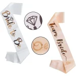 1Set Rose Gold Team Bride To Be Satin Sash Bachelorette Party Decoration Girls Hen Party Wedding Bridal Shower Decor Supplies 6