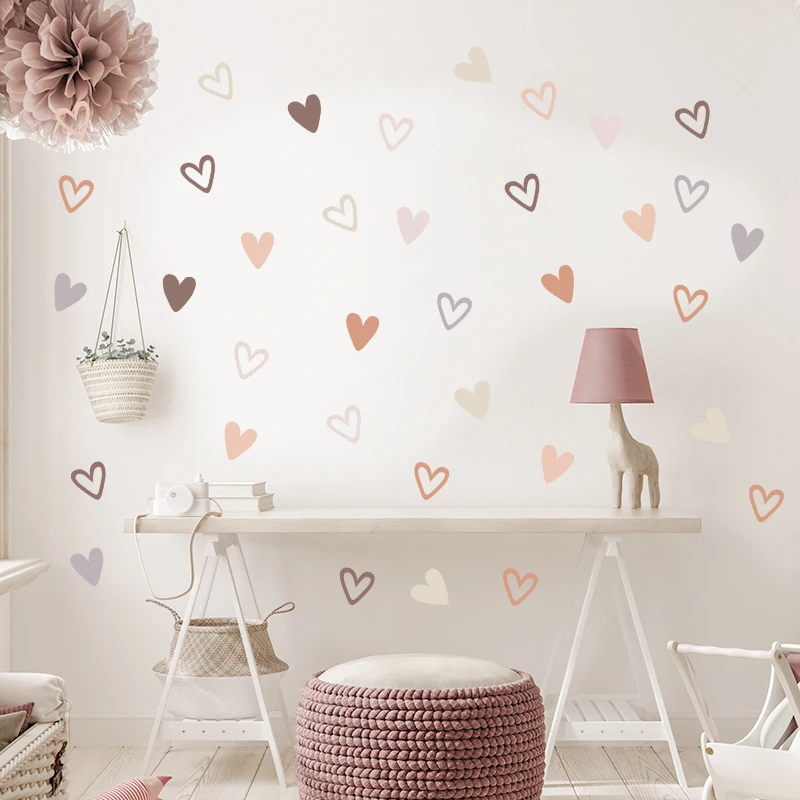 36pcs Heart Shape Trendy Boho Style Wall Stickers Bohemian Wall Decals for Living Room Bedroom Nursery Room Kids Room Home Decor 36pcs Heart Shape Trendy Boho Style Wall Stickers Bohemian Wall Decals for Living Room Bedroom Nursery Room Kids Room Home Decor