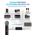 Wireless Microphone UHF Fixed Frequency 2 Channels Handheld Mic Micphone For Party Karaoke Professional Church Show Meeting 4