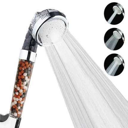 Functions High Pressure SPA Shower Head Water Saving Handheld Rainfall Bathroom Accessory Anion Filter Shower for Bathroom Decor