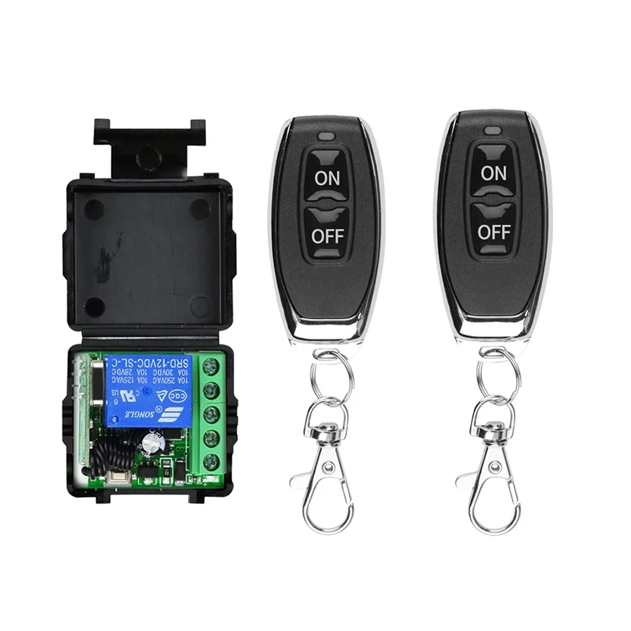433Mhz Remote Control Wireless Switch DC 12V 1CH RF 10A Relay Receiver and 2CH Transmitter For Door Electromagnetic Lock 433Mhz Remote Control Wireless Switch DC 12V 1CH RF 10A Relay Receiver and 2CH Transmitter For Door Electromagnetic Lock