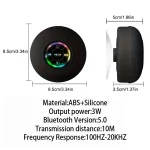 Portable Wireless Bluetooth Speaker LED Light IPX4 Waterproof Loudspeaker Outdoor Bathroom Large Suction Cup Stereo Sound Box 6