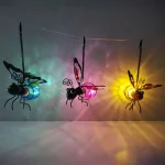 Solar Iron Insect Statue With LED Fairy Light Outdoor Waterproof Hanging Tree Ornament For Fence Yard Courtyard Garden Art Decor 5