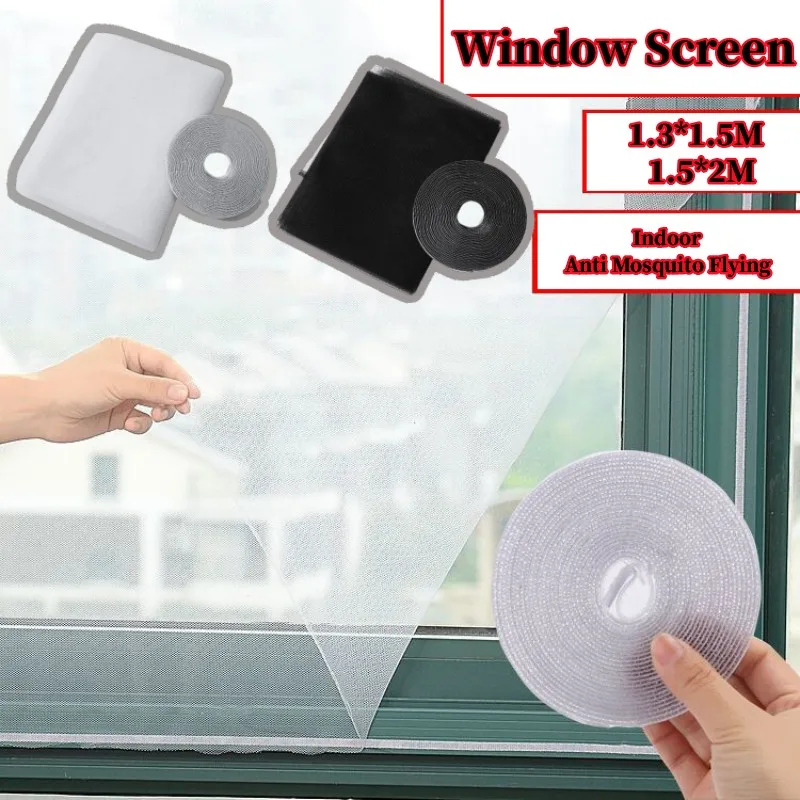 Anti Fly Mosquito Net Insect Bug Fly Screen Curtain Indoor DIY Self-Adhesive Window Mesh with Tape for Windows Accessories Anti Fly Mosquito Net Insect Bug Fly Screen Curtain Indoor DIY Self-Adhesive Window Mesh with Tape for Windows Accessories