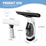Rechargeable Cordless Window Vacuum Cleaner with Squeegee 150ml Water Tank for Glass Mirror Shower Tile Cleaning Home Car Use 3