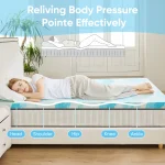 JHK 2-3 Inch Memory Foam Mattress Topper Queen Size Thick Gel  Cooling Mattress Soft and Breathable Bed Topper Bedroom Furniture 4
