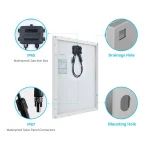 Renogy Solar Panel 50 Watt 12 Volt, High-Efficiency 50W Solar Panel Monocrystalline PV Module Power Charger for RV Marine 3