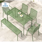 Modern Simple Leisure Outdoor Patio Furniture Balcony Open Air Garden Wrought Iron Dining Table and Chairs Set Outdoor Furniture