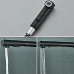 Black Pull Out Kitchen Sink Faucet Two Model Stream Sprayer Nozzle Stainless Steel Hot Cold Wate Mixer Tap Deck 4