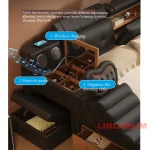 Luxury Tech Smart Multifunctional Bed with Massage Chair, Bluetooth Speakers, Projector, USB – Modern Upholstered King Size Bed 5