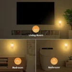 Motion Sensor LED Night Lights EU Plug Dimmable Cabinet Light for Baby Bedside Bedroom Corridor Wireless Night Lamp Lighting 2