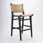 Creative Solid Wood Hemp Rope Bar Stool Cafe Restaurant High Foot Dining Stool Leisure High Foot Chair Home Backrest Chairs 6