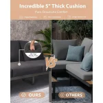 5-Seat Outdoor Sectional Patio Set with Coffee Table, Upgraded Cushions for Backyard, Garden & Poolside 5