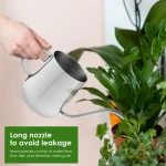 350ML Watering Can Stainless Steel Long Spout Kettle Nordic Garden Flower Pot for Indoor Outdoor Bonsai Plants Gardening Shower 4
