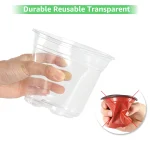 30 Packs 3.5/4/5 Inch Clear Nursery Pots, Transparent Plastic Planter with Drainage Holes, Seed Starting Pot Flower Plant Contai 4
