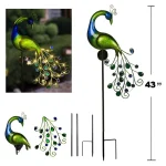Solar Powered LED Lawn Light Peacock Waterproof Fairy Garden Decor Lamp For Pavilion Yard Landscape Garden Lawn Lights 2