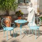 European Retro Iron Garden Furniture Sets Outdoor Courtyard Garden Balcony Table and Chair Set cafe Dining Table and Chairs Z 2