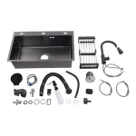 Kitchen Sink with Pull-Out Faucet, Large-Capacity Cleaning Quick Drainage for Home Restaurant Laundry Room Basement Bar Kitchen 6